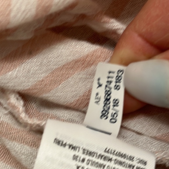 American Eagle outfitters, striped light, rose, and white size medium button up - Picture 7 of 11